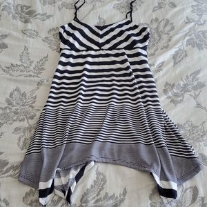 Blue & White striped dress or cover up - Sm